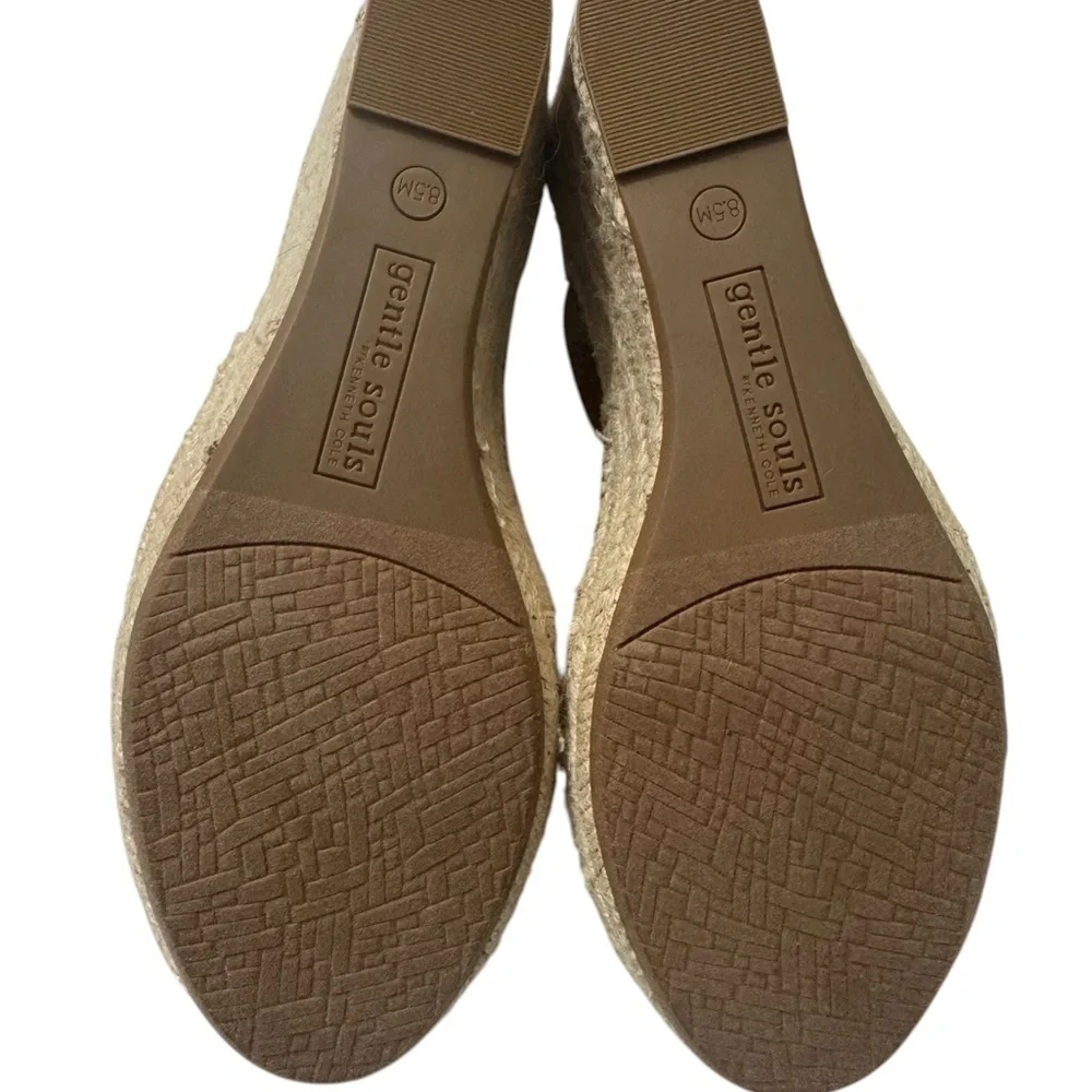 Gentle Souls Kenneth Cole “Colleen” Tan Espadrille Wedge Sandals Size 8.5